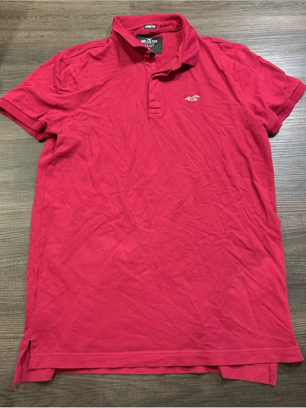 Hollister Men’s Raspberry Red Short-Sleeve Polo